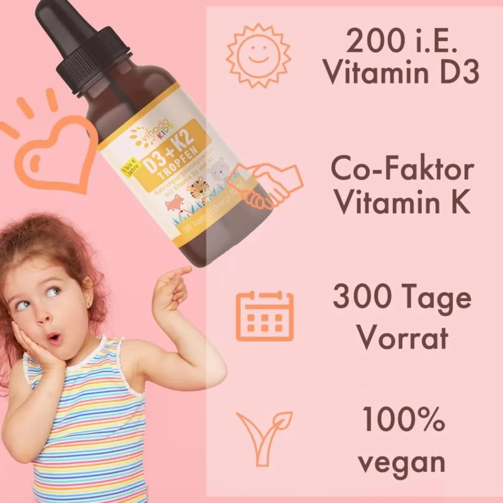 Vihado Vitamin D3 + K2 für Kinder| Sale