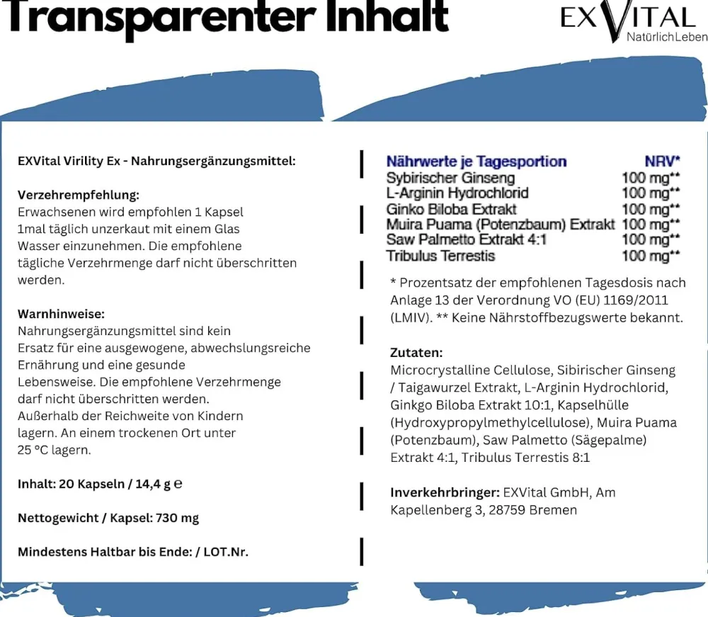 Virility EX © - 600mg aktiv Formel - für den Mann> Sale