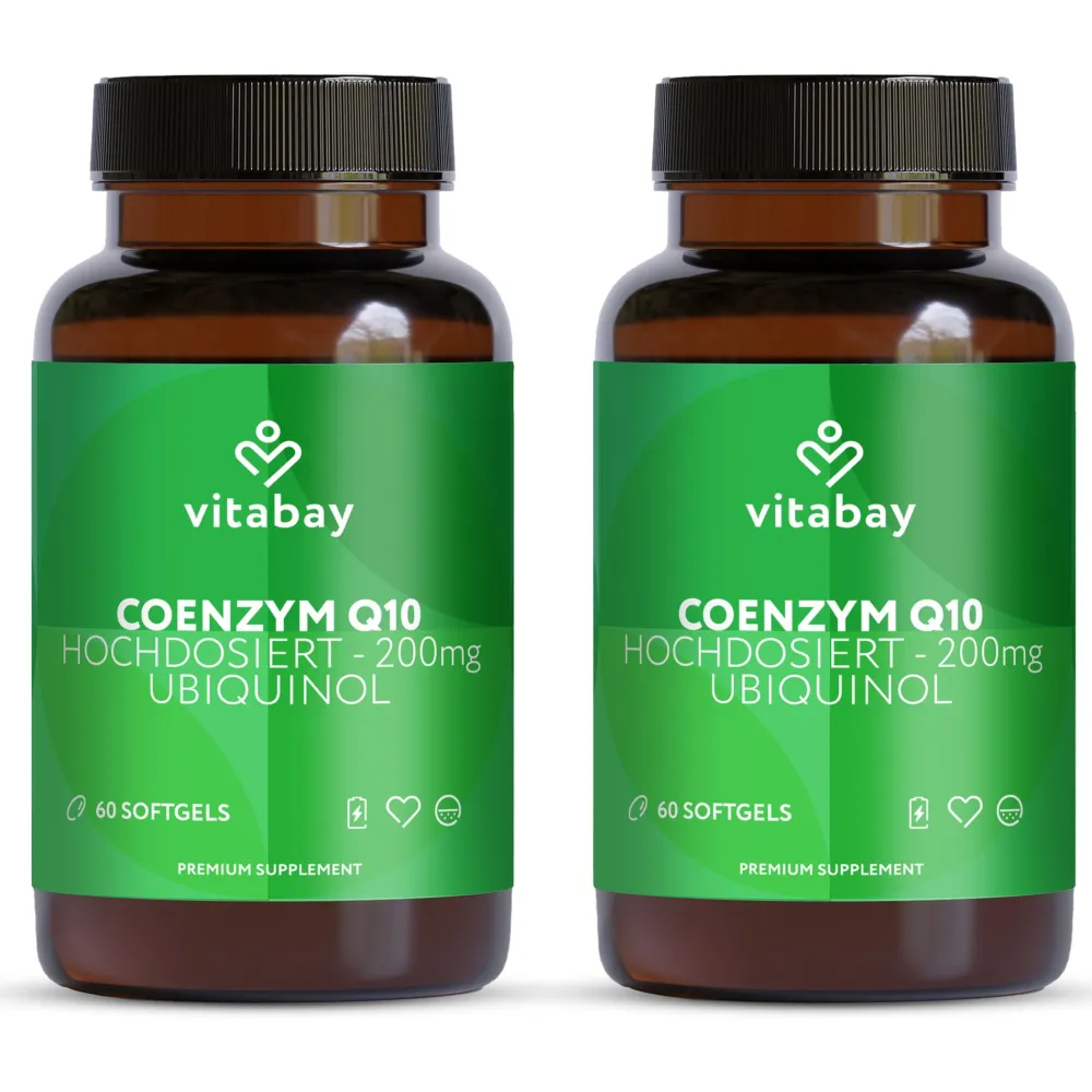 Coenzym Q10 Ubiquinol 200 mg Bioaktiv - Hochdosiert>vitabay Online