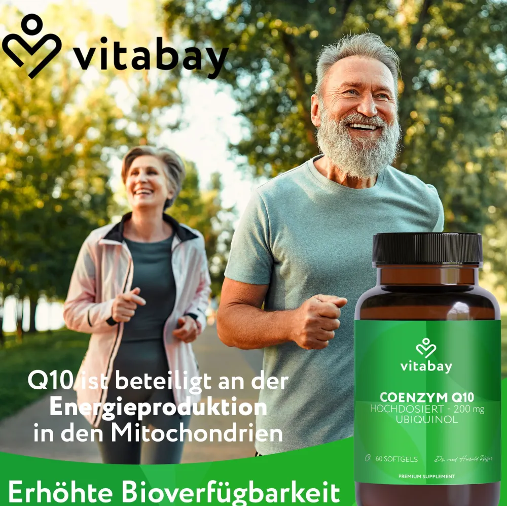 Coenzym Q10 Ubiquinol 200 mg Bioaktiv - Hochdosiert>vitabay Online
