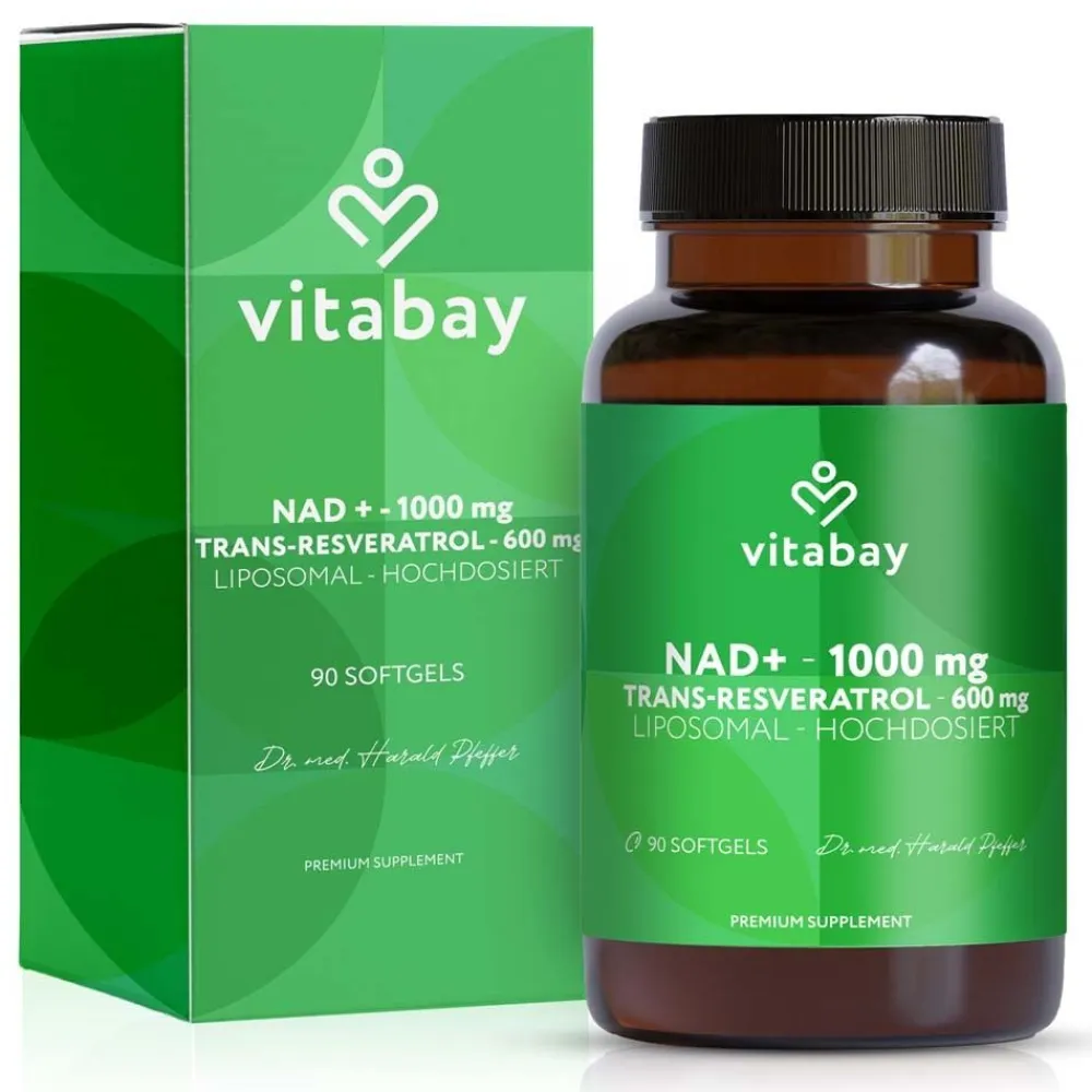NAD+ 1000 mg Trans-Resveratrol 600 mg liposomal - hochdosiert|vitabay Online