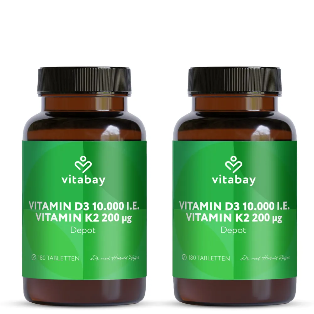 Vitamin D3 10000 I.E. + K2 200 mcg Depot Tabletten>vitabay Clearance