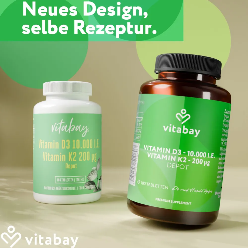 Vitamin D3 10000 I.E. + K2 200 mcg Depot Tabletten>vitabay Clearance