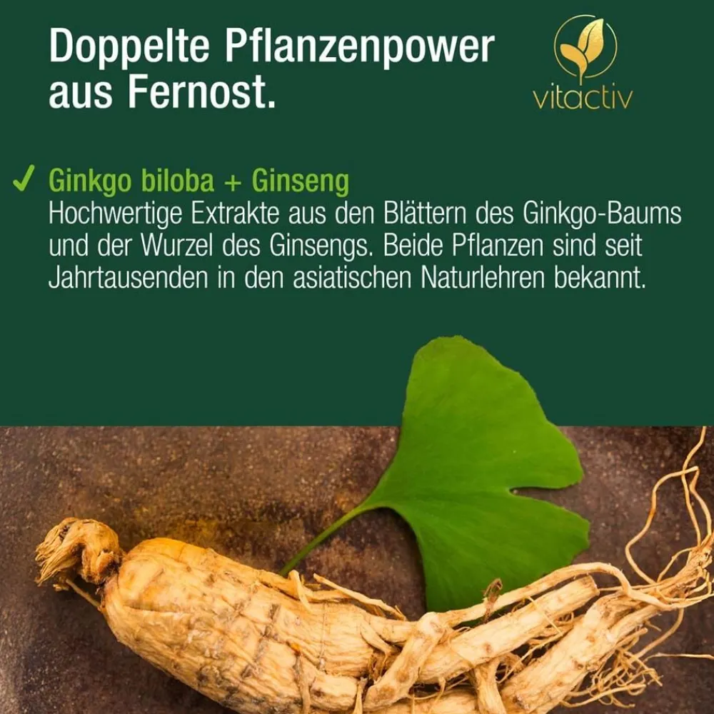 Ginkgo + Ginseng + B12>Vitactiv Clearance