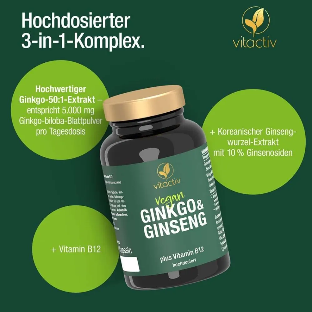 Ginkgo + Ginseng + B12>Vitactiv Clearance