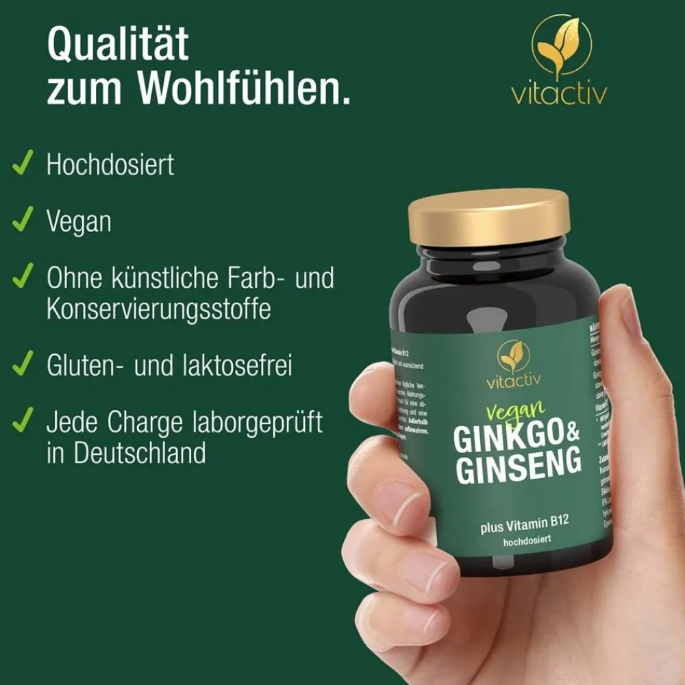 Ginkgo + Ginseng + B12>Vitactiv Clearance