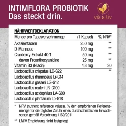 Vitactiv - INTIMFLORA PROBIOTIK - Milchsäurebakterien| Sale