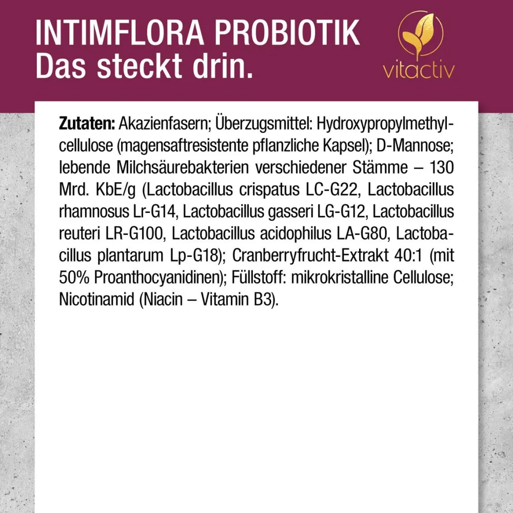Vitactiv - INTIMFLORA PROBIOTIK - Milchsäurebakterien| Sale