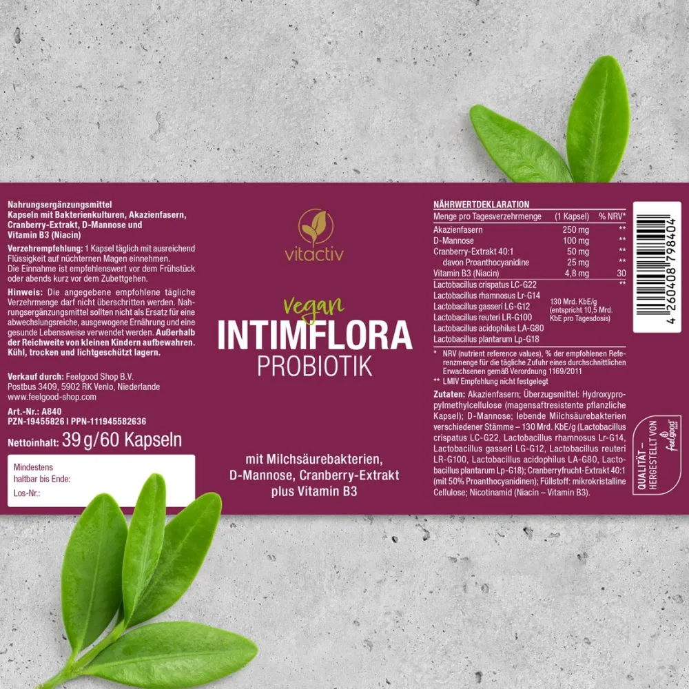 Vitactiv - INTIMFLORA PROBIOTIK - Milchsäurebakterien| Sale