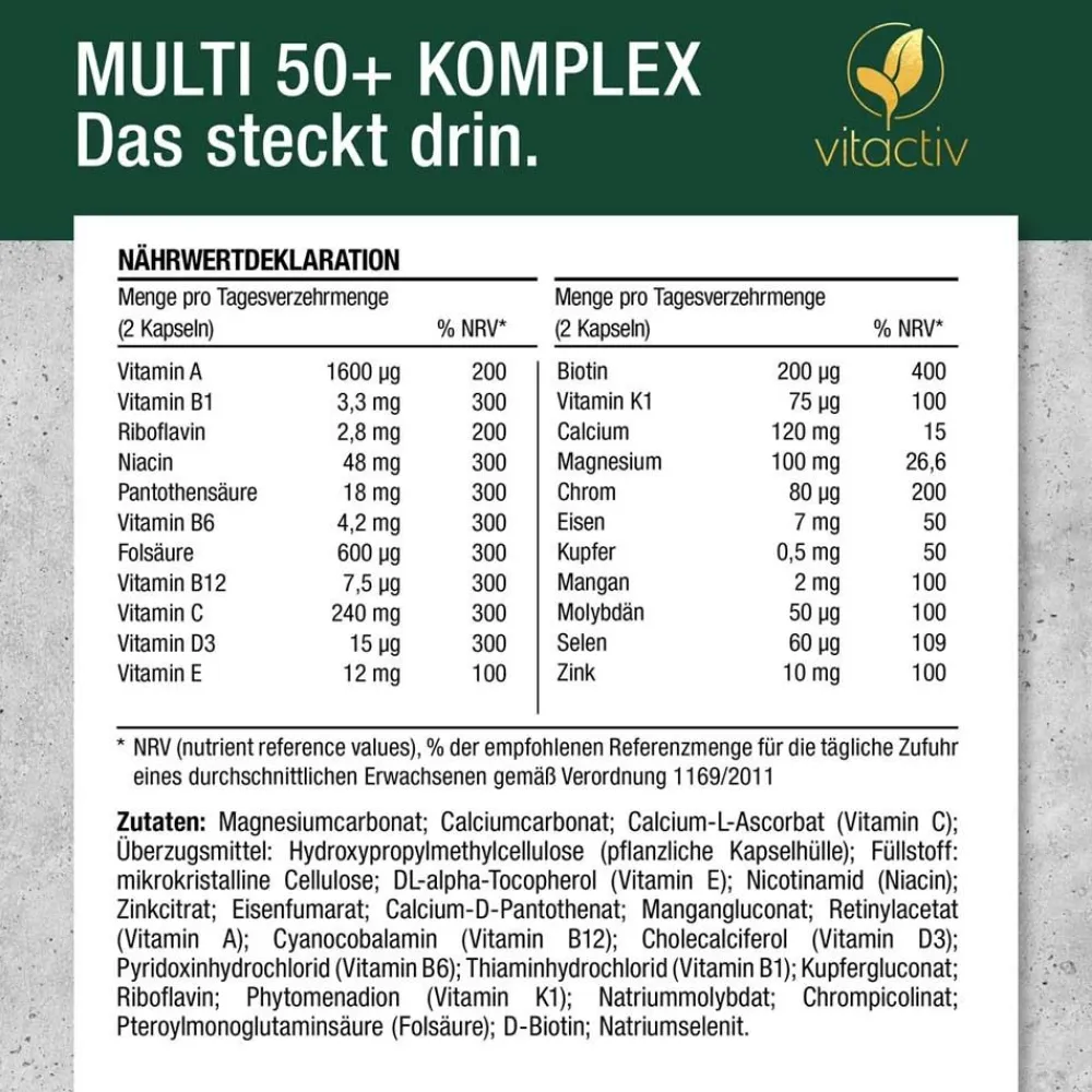MULTI 50+ Vitamin- & Mineralstoff-Komplex|Vitactiv New