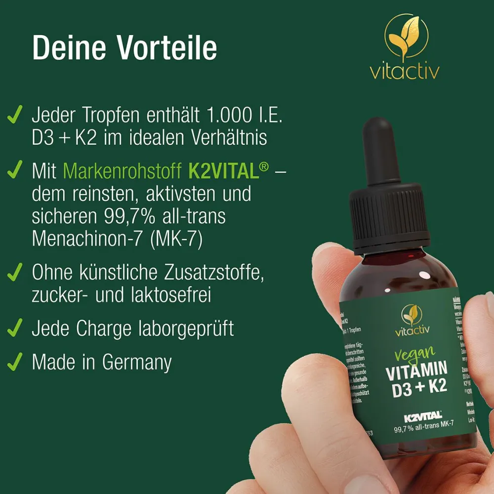 Vitactiv - VITAMIN D3 + K2 TROPFEN> Discount