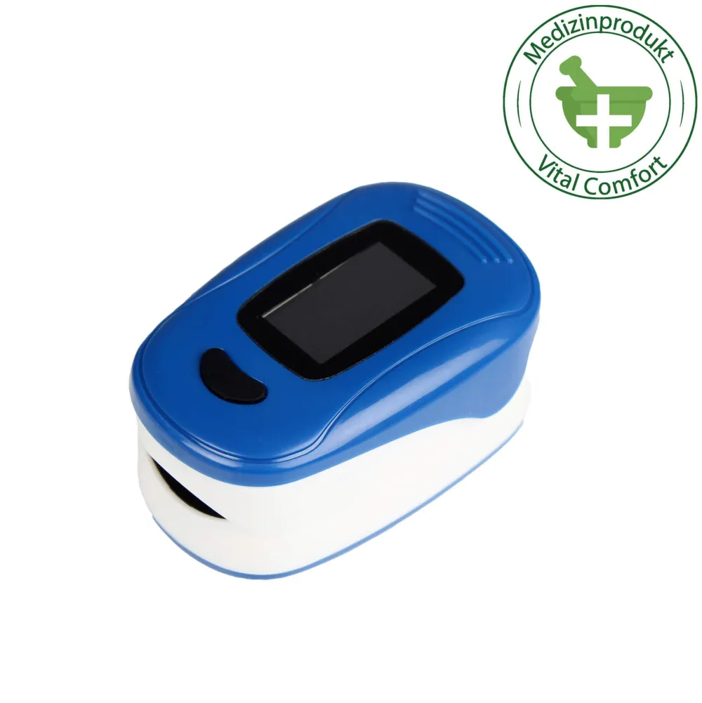 Vital Comfort Puls-Oximeter für die Fingerspitze zur Selbstkontrolle von Sauerstoffsättigung und Pul> New