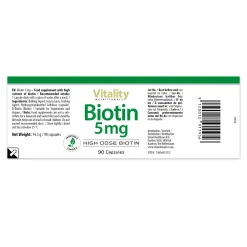 Vitality Nutritionals Biotin 5 mg Kapseln| Outlet