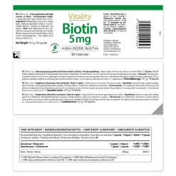 Vitality Nutritionals Biotin 5 mg Kapseln| Outlet