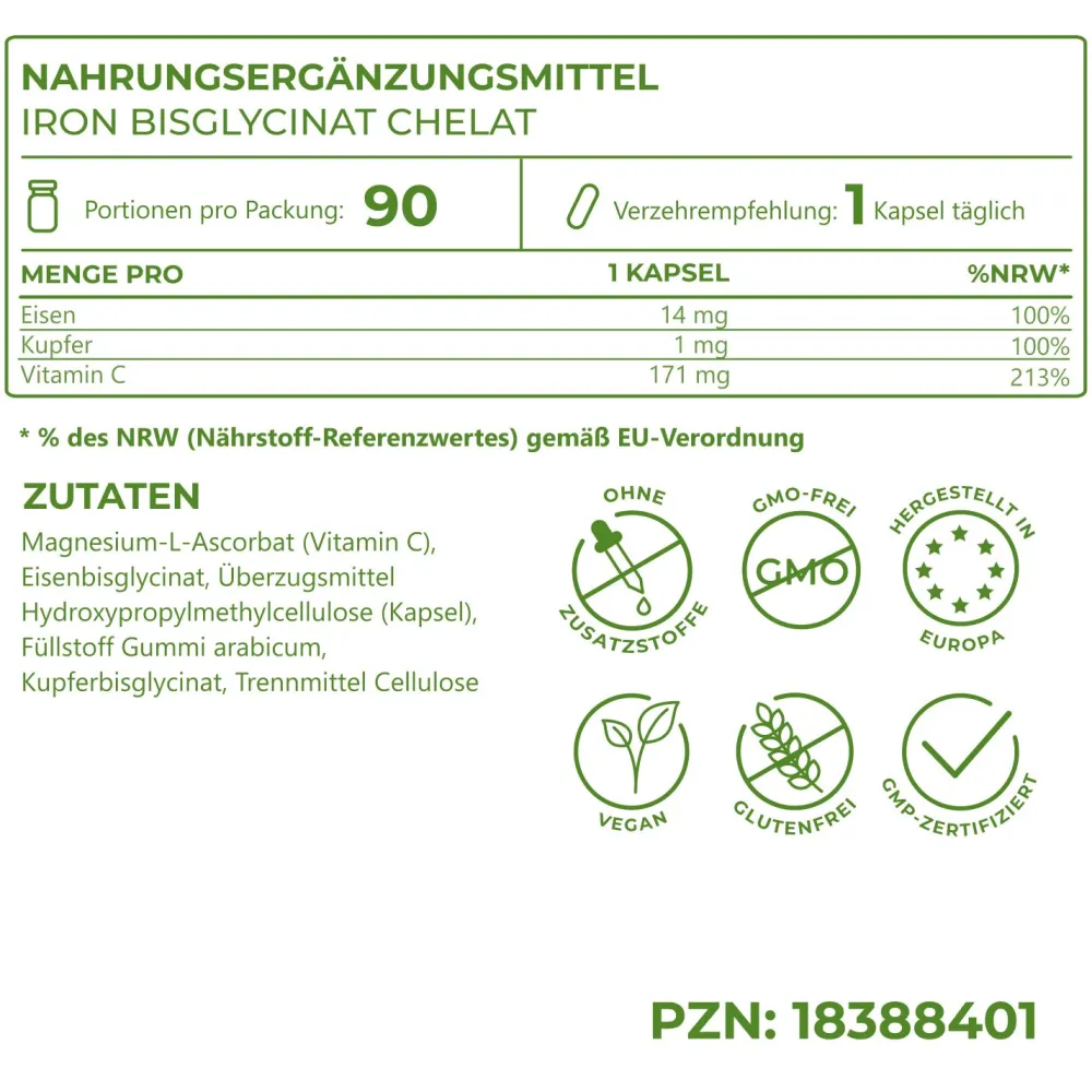 Vitality Nutritionals Eisen Bisglycinat Chelat| Sale