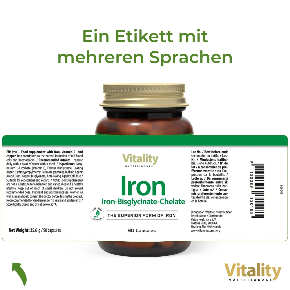 Vitality Nutritionals Eisen Bisglycinat Chelat| Sale