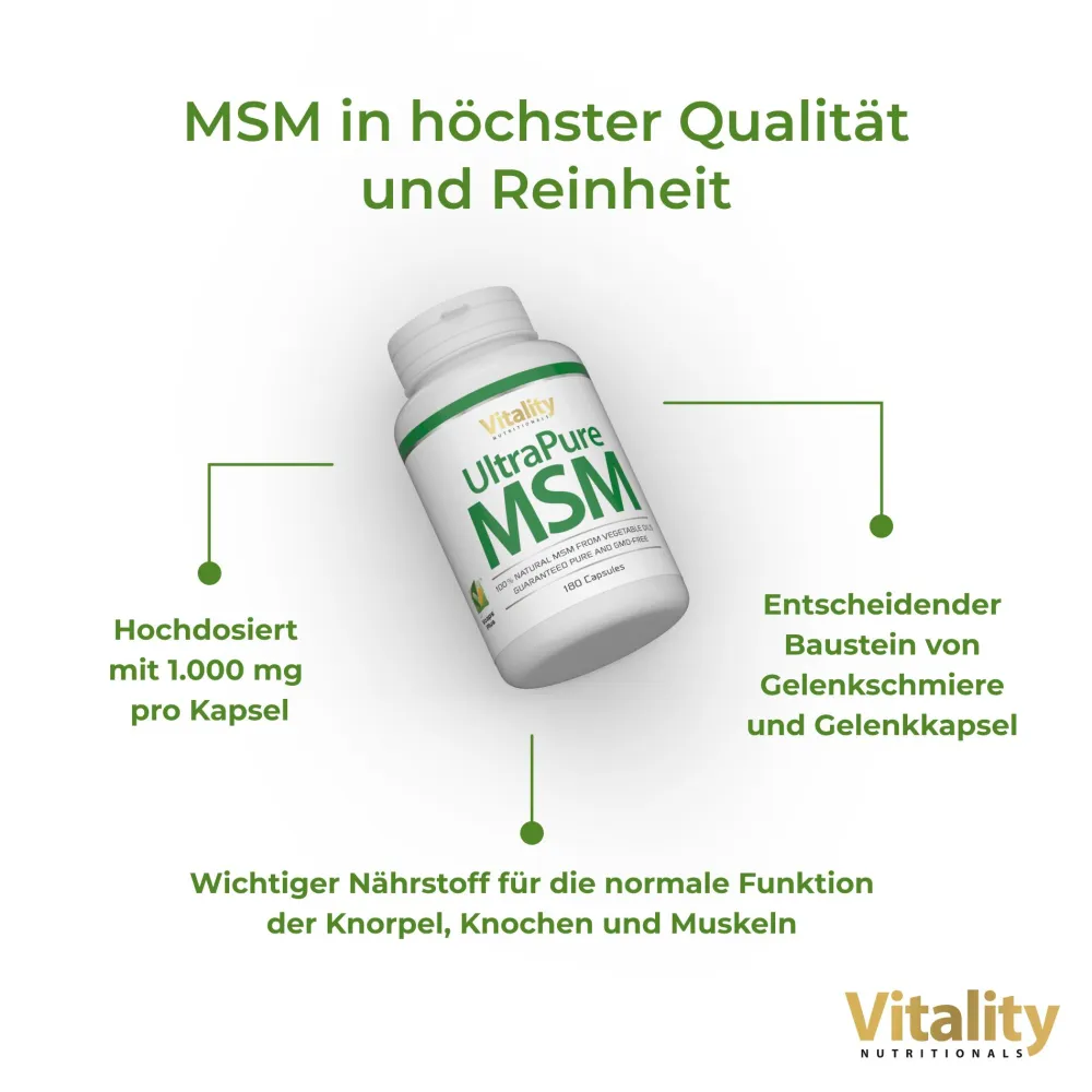 Vitality Nutritionals Ultra Pure MSM Kapseln> Hot