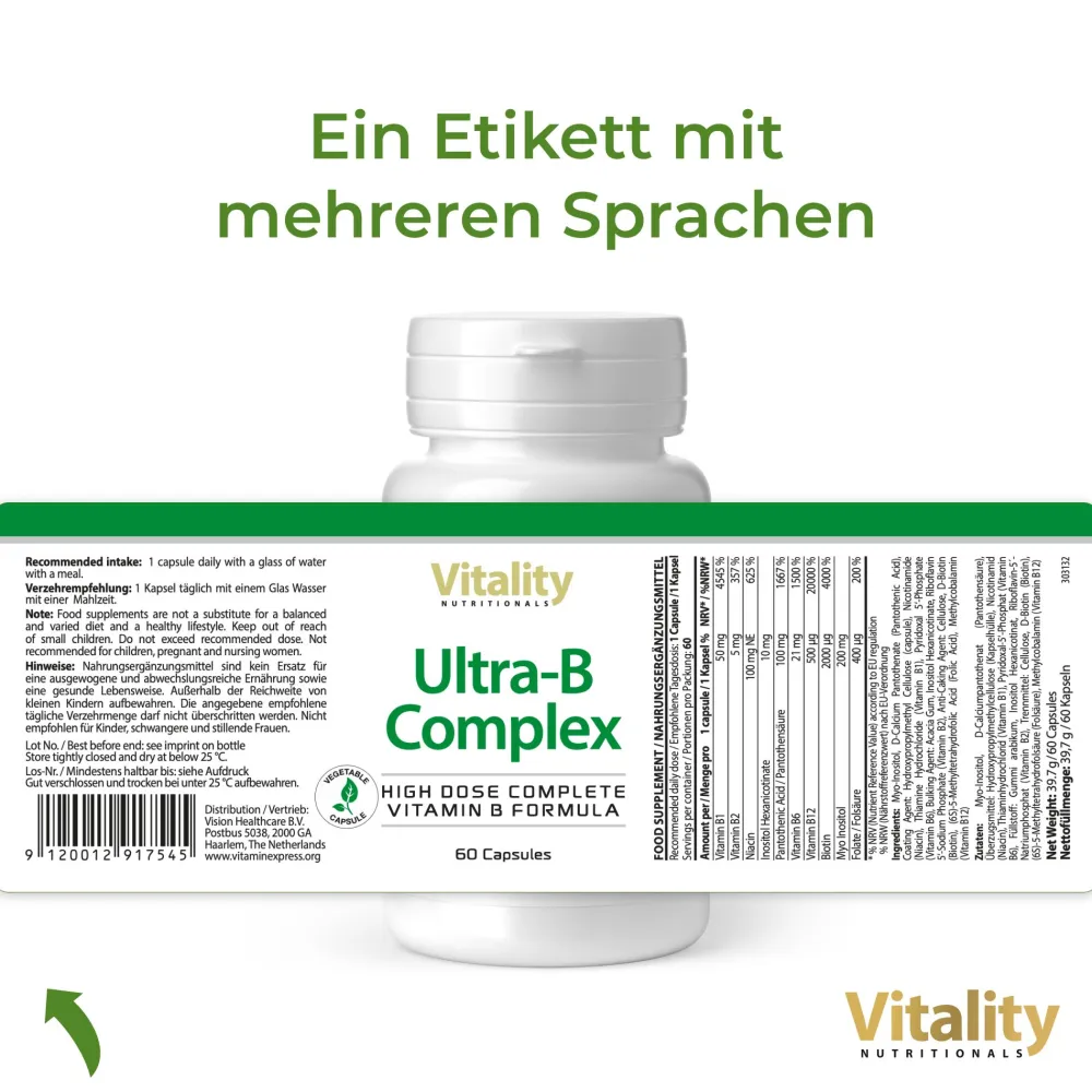 Vitality Nutritionals Ultra-B-Komplex| Outlet