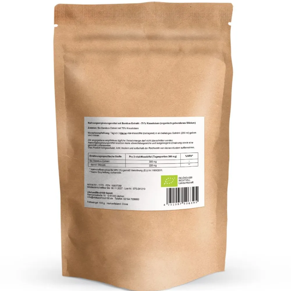 vitalundfitmit100® Bio Bambus Extrakt (organisch gebundenes Silizium)> Outlet