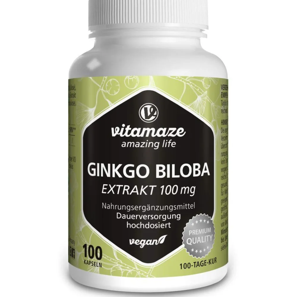 Ginkgo Biloba 100mg Extrakt (50:1) hochdosiert>vitamaze