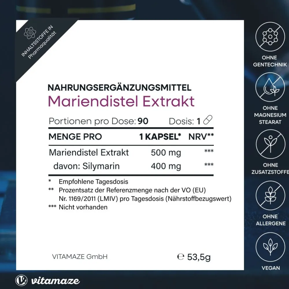 MARIENDISTEL 500 mg Extrakt hochdosiert|vitamaze Best