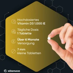 Vitamin D3 1.000 I.E. hochdosiert|vitamaze Clearance
