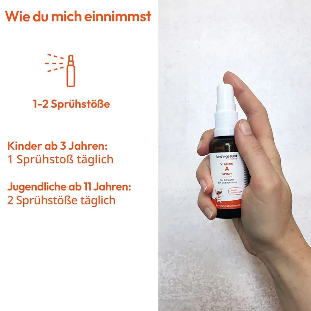 Vitamin A Spray für Kinder – Hochwertiges veganes Vitamin A>