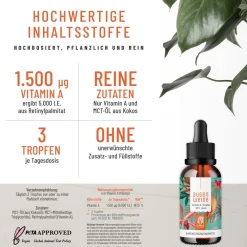 Vitamin A 1700 Tropfen Augenvitamine hochdosiert Vegan Retinol 50 ml Augenweide ®>NATURTREU Sale