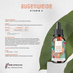 Vitamin A 1700 Tropfen Augenvitamine hochdosiert Vegan Retinol 50 ml Augenweide ®><noscript><img width=