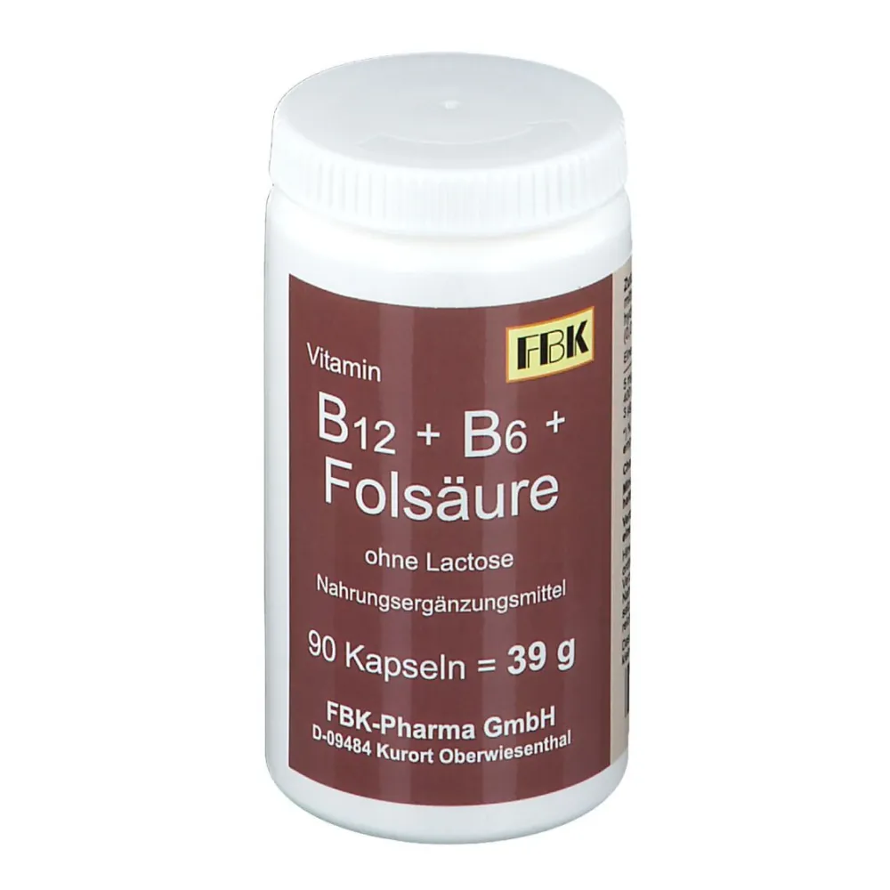 Vitamin B12 + B6 + Folsäure ohne Lactose> New