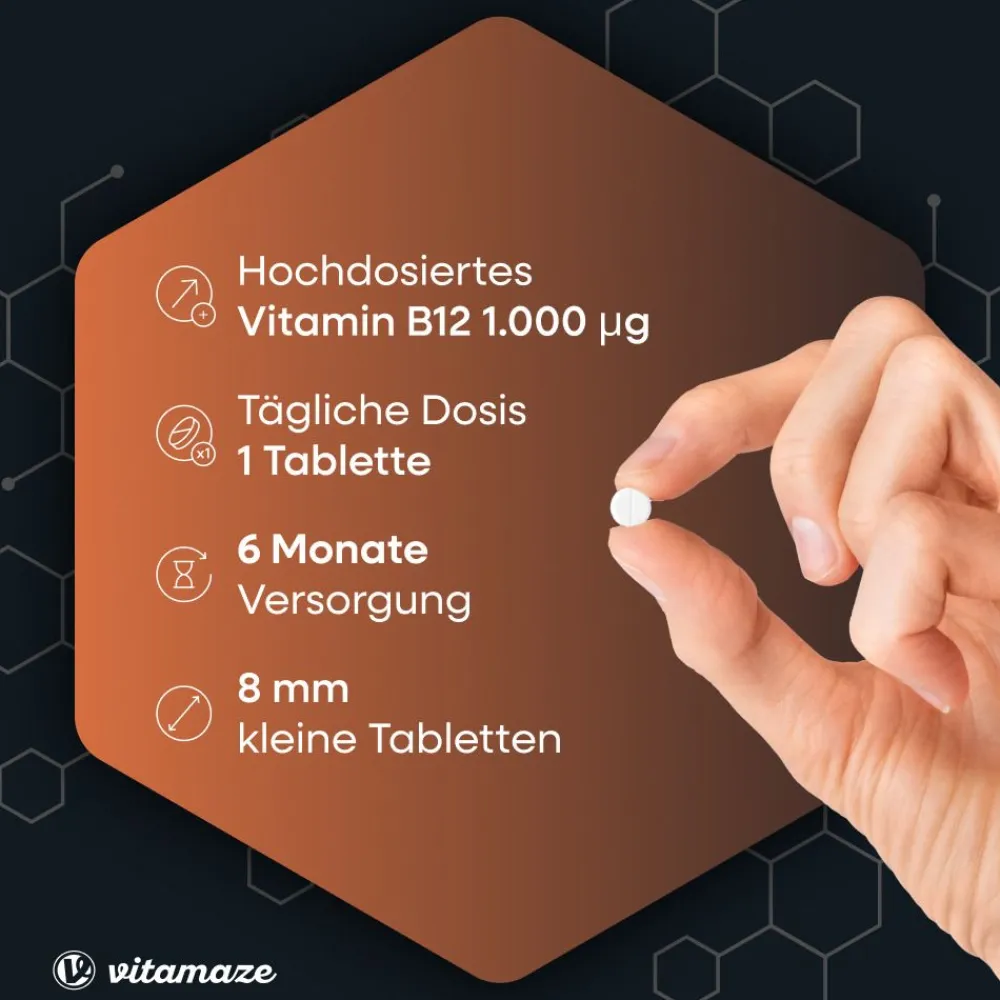 VITAMIN B12 1.000 µg hochdosiert vegan|vitamaze Best