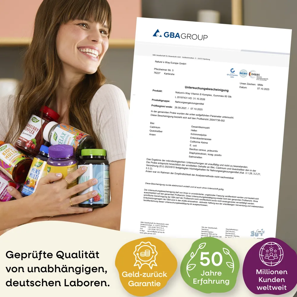 Vitamin B Komplex Multivitamin Gummies I alle B-Vitamine mit 12 µg Vitamin B12 I Mango-Geschmack ...>Nature's way
