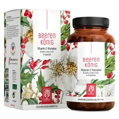 Vitamin C Komplex hochdosiert Acerola Hagebutte Camu Camu 180 vegane Kapseln Beerenkönig NATURTREU®> Outlet