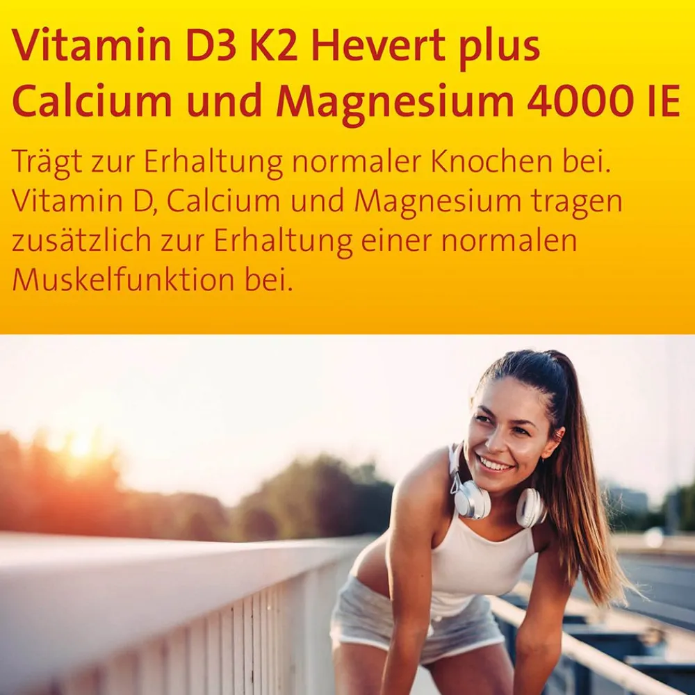 Vitamin D3 K2 Hevert + Calcium & Magnesium 4000 IE – Starke Knochen und Muskeln| Hot