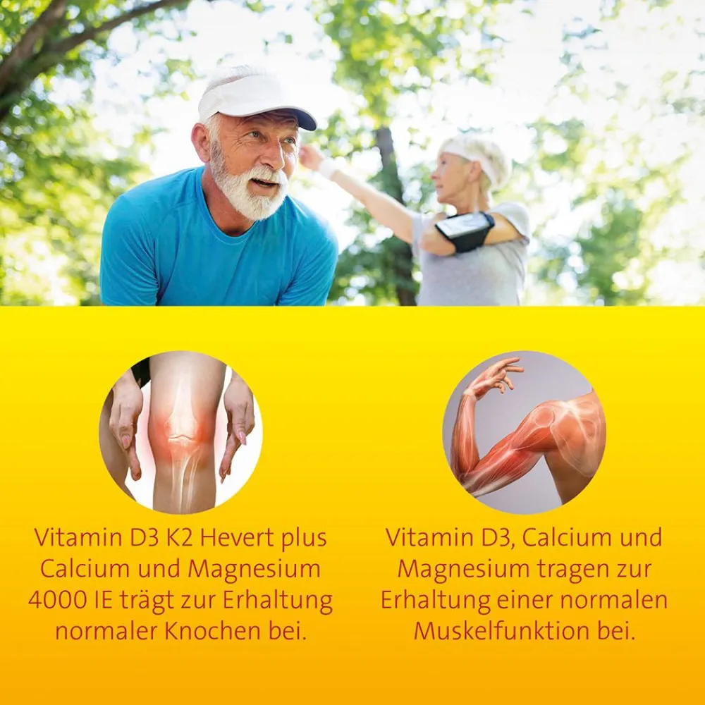 Vitamin D3 K2 Hevert + Calcium & Magnesium 4000 IE – Starke Knochen und Muskeln| Hot