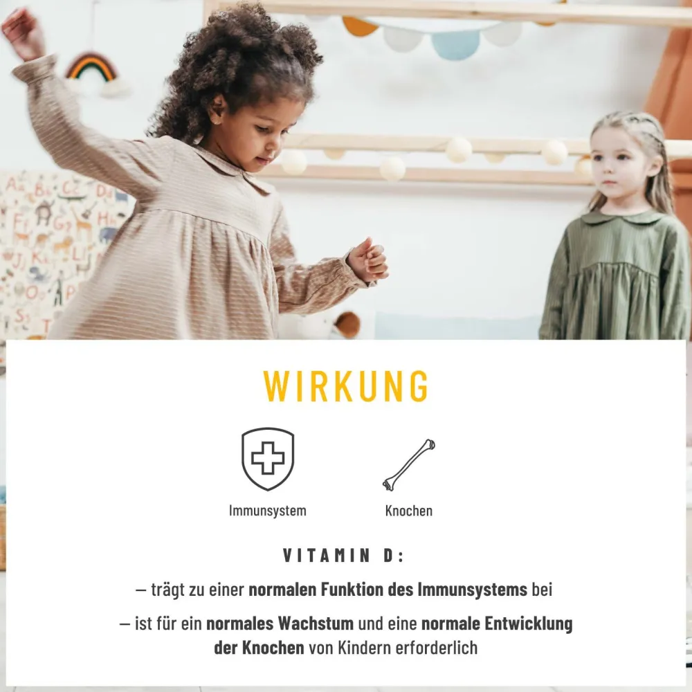 Vitamin D3 K2 Kinder ab 4 Jahren 300 Tropfen 10 ml Vegan Flechten Sonnenkind ®>NATURTREU Clearance