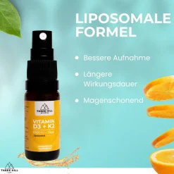 Vitamin D3 K2 liposomal Spray - Sonnenvitamin - Three Hill Labs| Outlet
