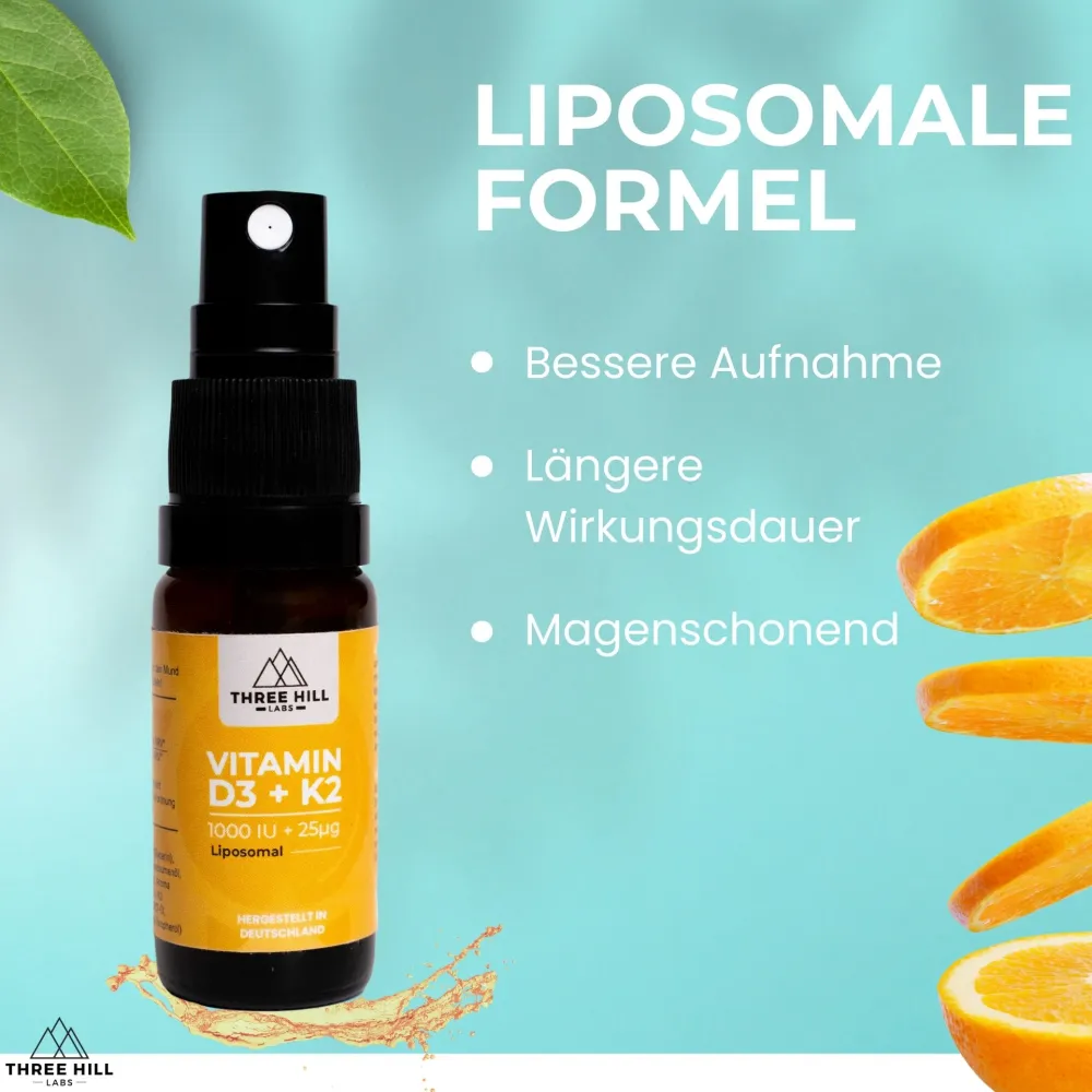 Vitamin D3 K2 liposomal Spray - Sonnenvitamin - Three Hill Labs| Outlet