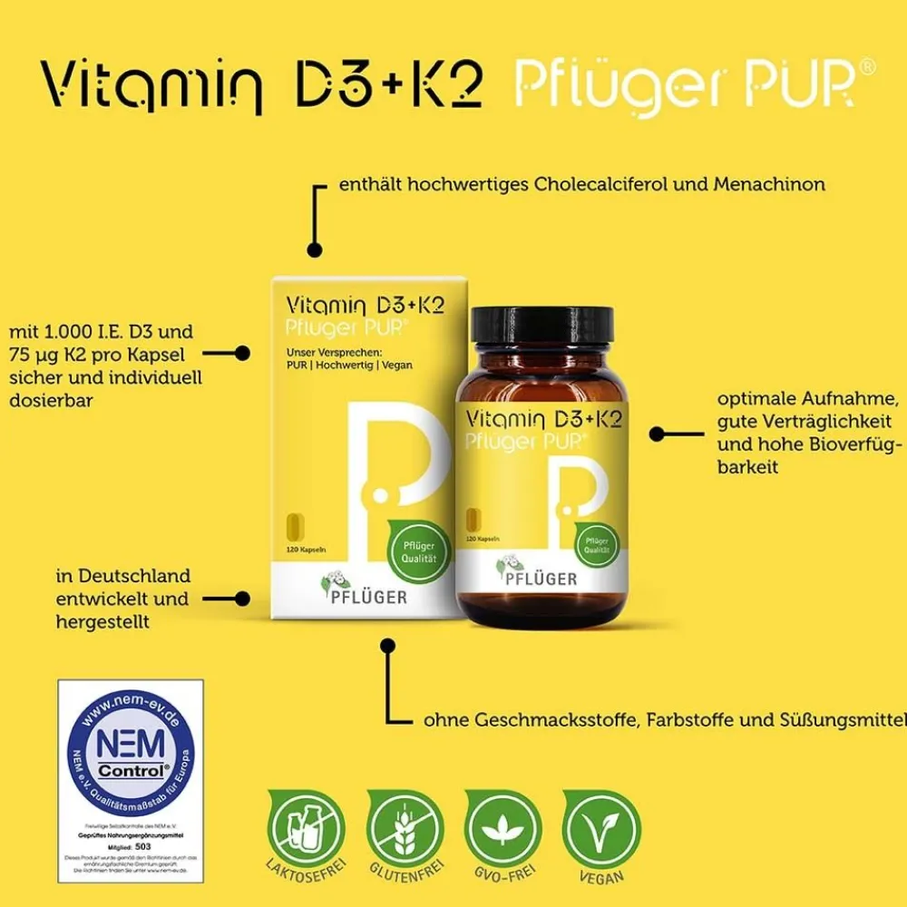 Vitamin D3+K2 Pflüger PUR®| Sale