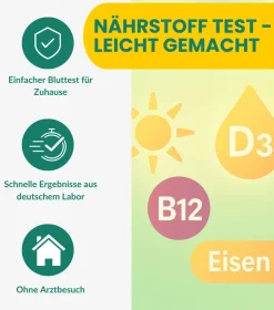 Vitamin D Test, Vitamin B12 Test & Eisenmangel Test (vollwertiger Labortest)> Hot