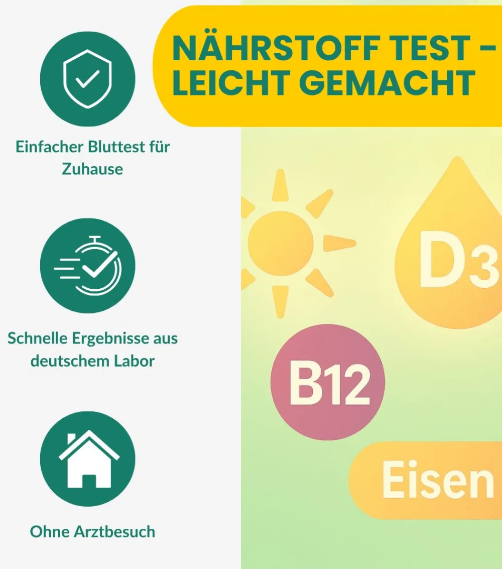 Vitamin D Test, Vitamin B12 Test & Eisenmangel Test (vollwertiger Labortest)> Hot