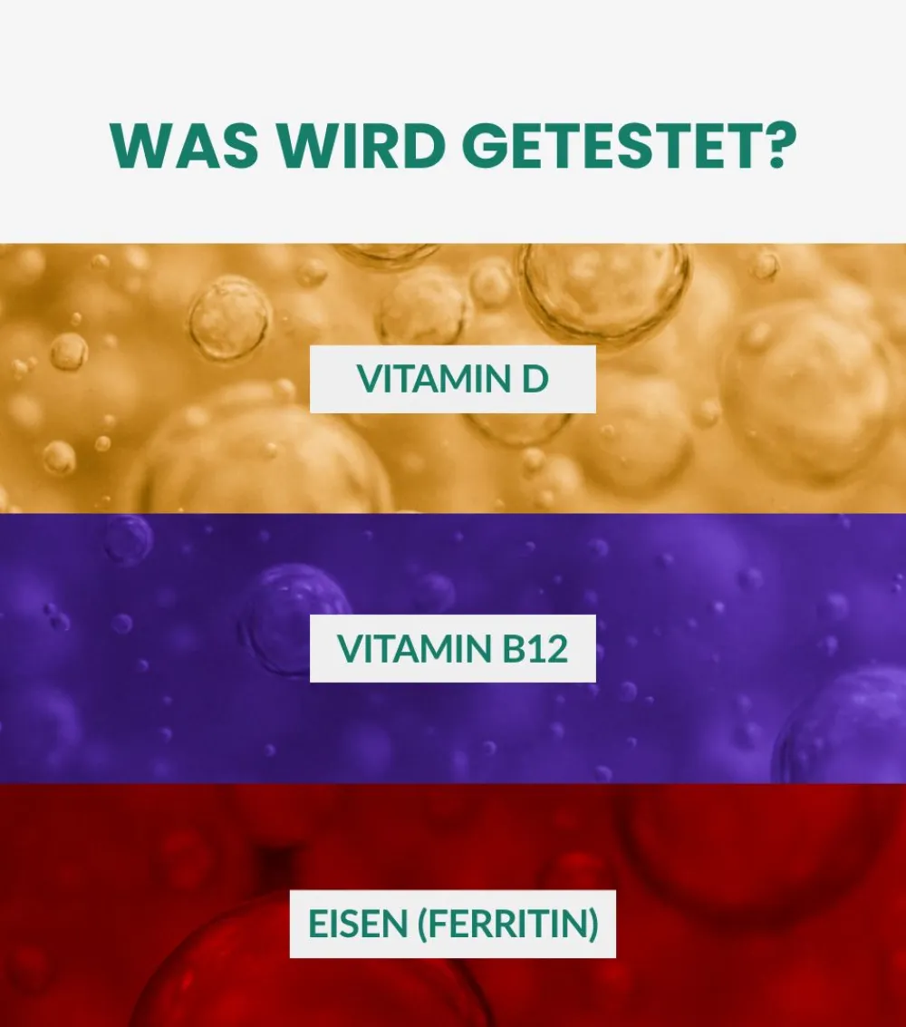 Vitamin D Test, Vitamin B12 Test & Eisenmangel Test (vollwertiger Labortest)> Hot
