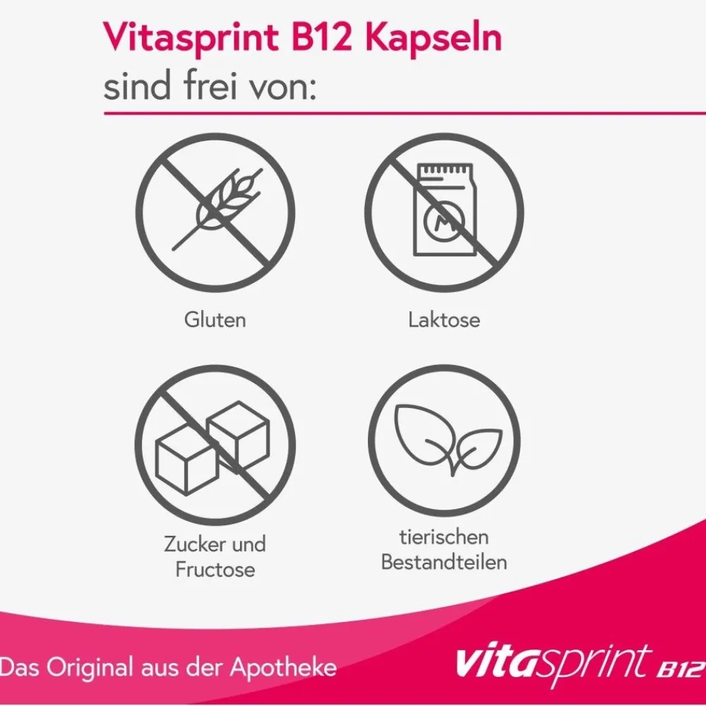 B12 Kapseln, 100 St. mit Vitamin B12 für mehr Energie|vitasprint Best