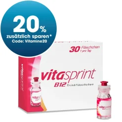 B12 Trinkfläschchen, mit Vitamin B12 für mehr Energie - Jetzt 20% mit dem Code Vitamine20 sparen*>vitasprint Discount