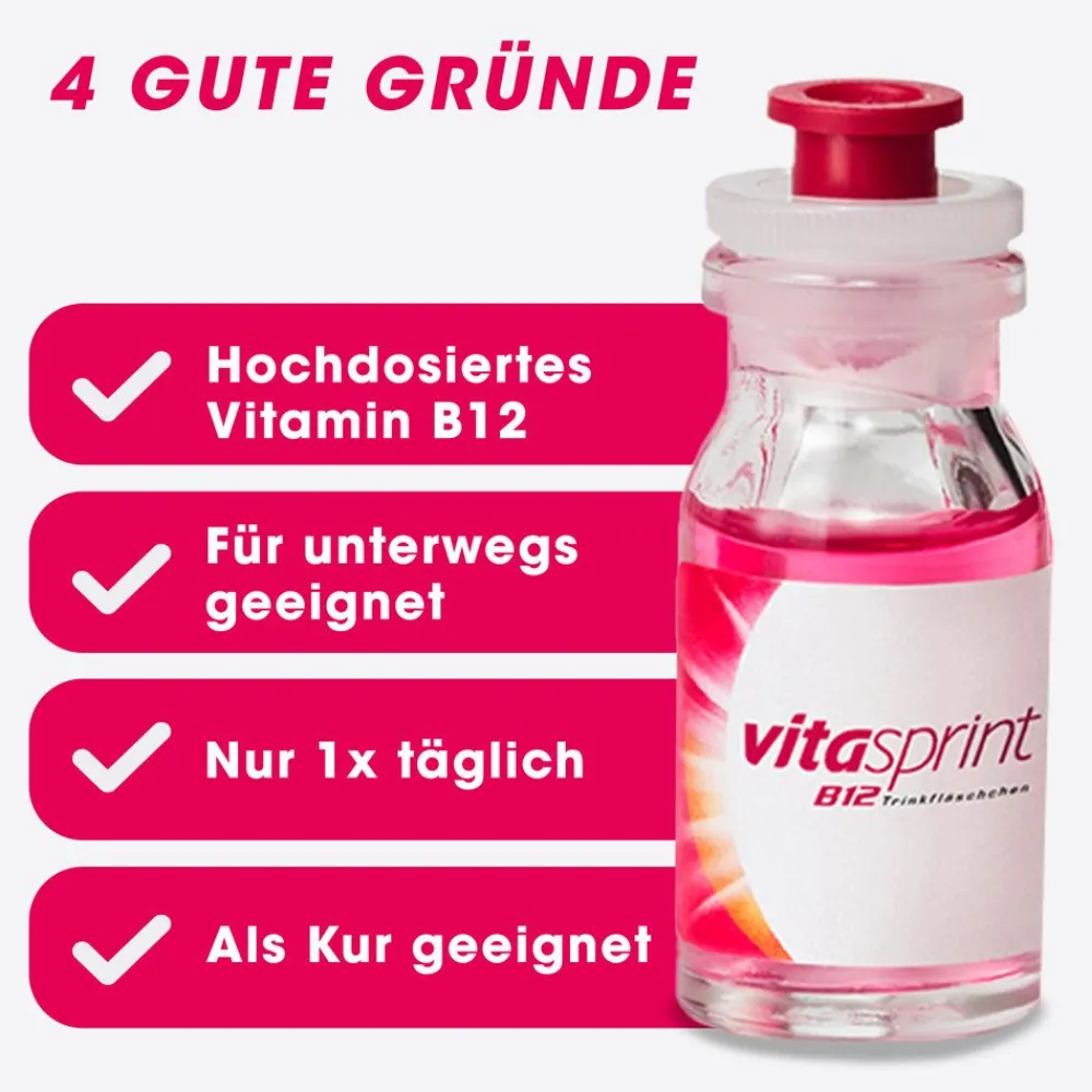 B12 Trinkfläschchen, mit Vitamin B12 für mehr Energie - Jetzt 20% mit dem Code Vitamine20 sparen*>vitasprint Discount