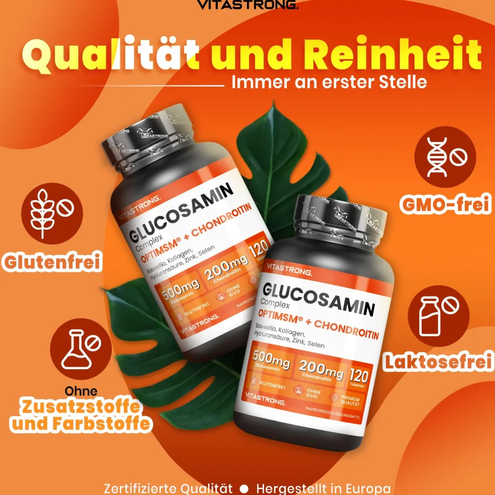 Vitastrong Glucosamin Komplex - 120 Tabletten, Unterstützung für Gelenke & Knorpel| New