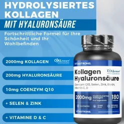 Vitastrong Kollagen Hyaluronsäure - 180 Kapseln, 2000 mg COLLinstant Kollagen| Online