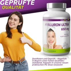 Hyaluronsäure Ultra Kapseln 650mg|Vita2You Outlet
