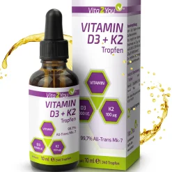 Vitamin D3 + K2 Tropfen 5000IE - 100µg Vitamin K2|Vita2You Best