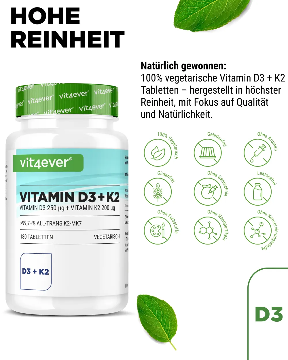 Vitamin D3 10.000 I.E. + Vitamin K2 200 mcg>vit4ever Online